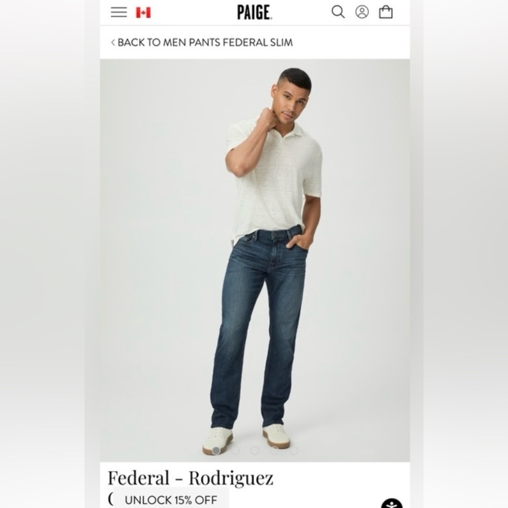 PAIGE Federal slim straight 33. Excellent condition